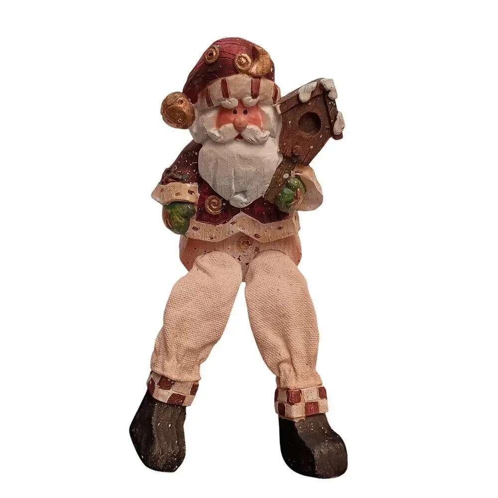4 Old World Santas, Christmas Decorations, Resin, 1 Vintage Great Pre-owned Cond